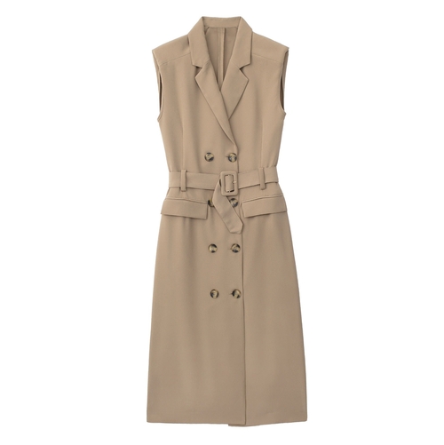 European and American style belted trench coat style double breasted d