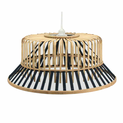 Ceiling Light DKD Home Decor Brown Black Bamboo 50 W 60 x 60 x 30 cm