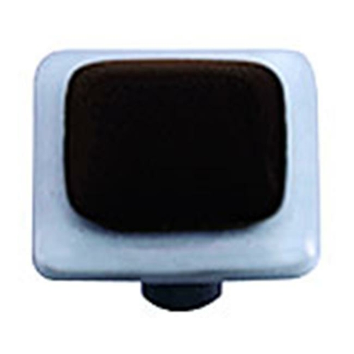 Hot Knobs HK5055-KA Powder Blue Border with Black Square Glass Cabinet