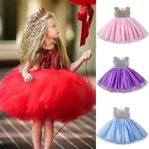 2 6 Years Princess Kids Baby Fancy Wedding Dress