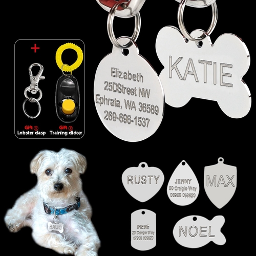 Stainless Steel Engraved Dog Tag Custom Dog