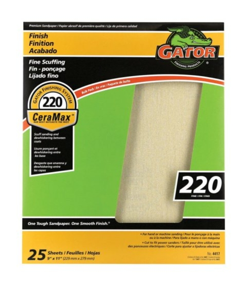Gator Grit 3407 220 Grit Sandpaper - pack of 25