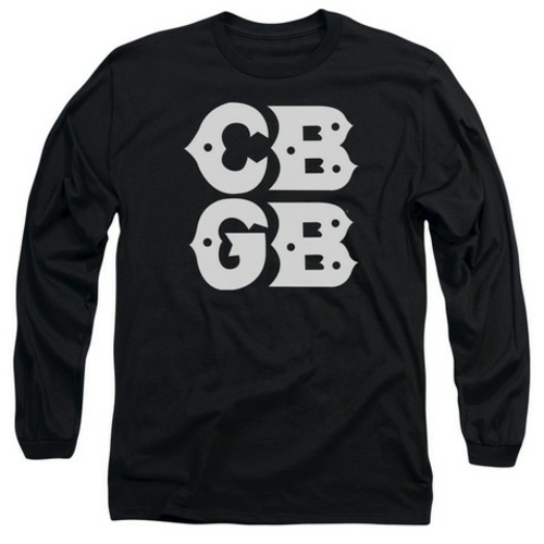 Trevco Cbgb-Stacked Logo - Long Sleeve Adult 18-1 Tee - Black, Sma