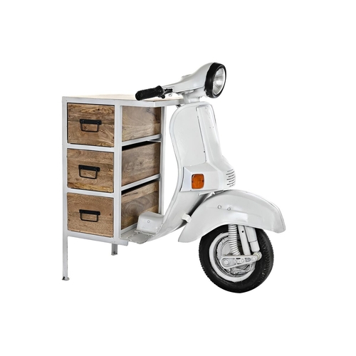 Chest of drawers DKD Home Decor Metal Brown Motorbike White Mango wood