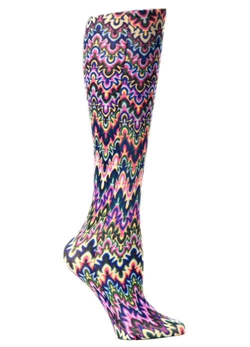 8-15 mmHg Blue Fleur Missoni Therapeutic Compression Sock - Women