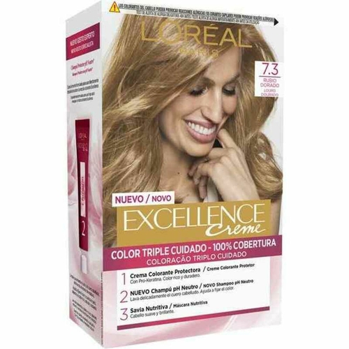 Permanent Dye Excellence L'Oreal Make Up Golden Blonde Nº 7,3