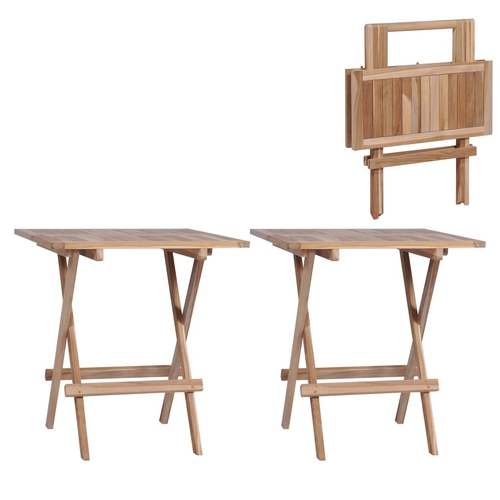 Folding Bistro Table 23.6"x23.6"x25.6" Solid Teak Wood