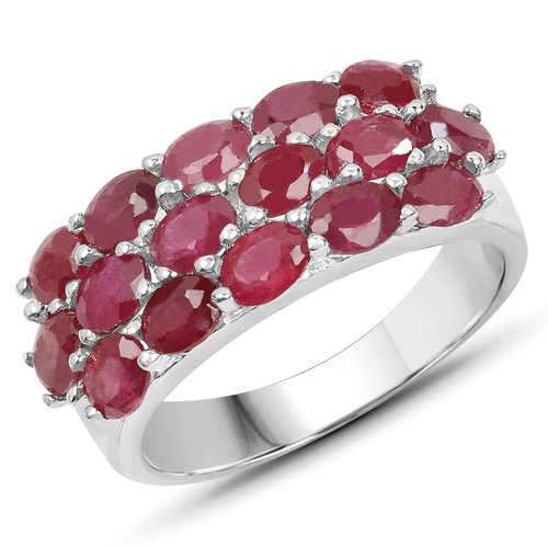 3.52 Carat Genuine Ruby .925 Sterling Silver Ring