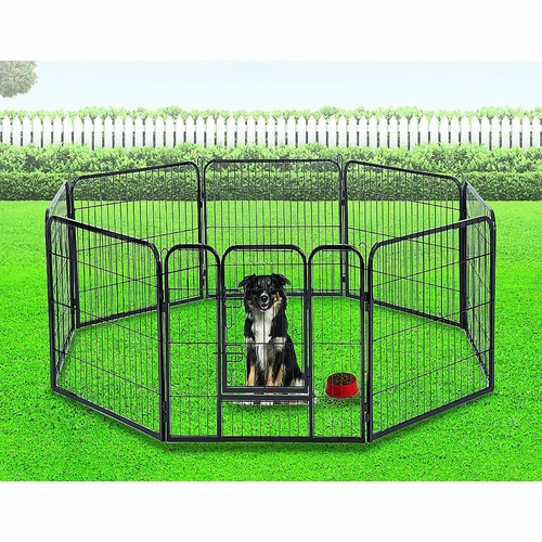 8 Panel Heavy Duty Pet Dog Playpen Puppy Exercise Fence Enclosure Cage