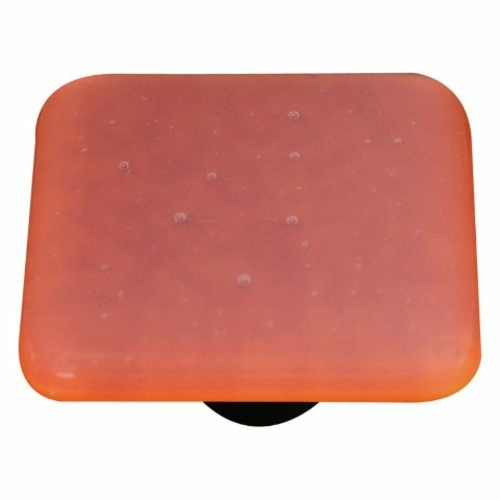 Hot Knobs HK9052-KA Opaline Burnt Orange Square Glass Cabinet Knob - A