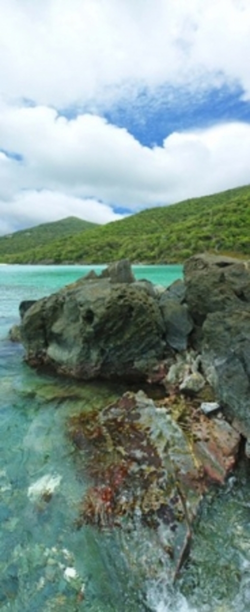 Panoramic Images PPI96452L Rocks in the sea  Jumbie Bay  St John  US V