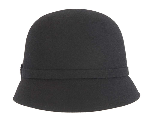 Black winter fashion bucket hat with flower