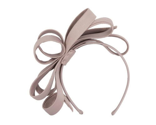 Taupe bow racing fascinator