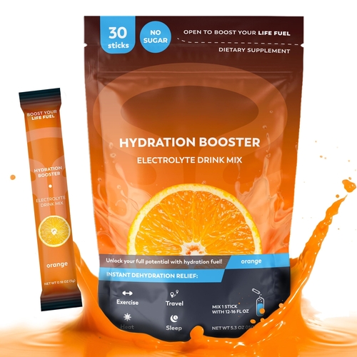 Hydration Packets   Orange Electrolytes Powder No Sugar No Gluten No