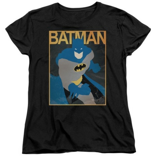 Trevco Batman-Simple Bm Poster - Short Sleeve Womens Tee - Black- Medi