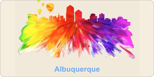 City Of Albuquerque License Plate Watercolor Art