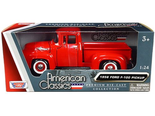 1956 Ford F-100 Pickup Truck Red with Whitewall Tires \American