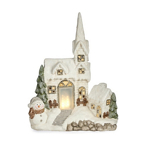 Decorative Figure Christmas LED Light House 18 x 54 x 42 cm White