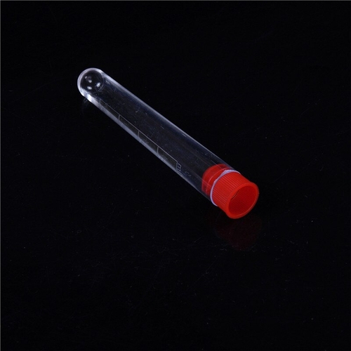 10Pcs 12ml Clear Plastic Test Tubes with Caps Lab