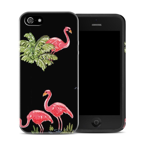 DecalGirl AIPSEHC-FLAMINGOS Apple iPhone SE Hybrid Case - Flamingos