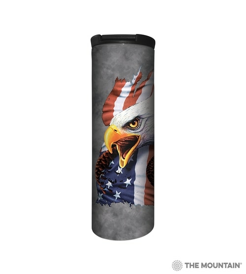 The Mountain 5964361 17 oz Blank White Patriotic Screaming Eagle Baris