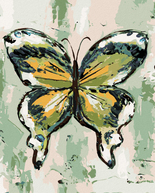 Paint by Numbers - GREEN AND YELLOW BUTTERFLY (HALEY BUSH)