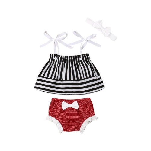 Toddler Baby Girls Kids Striped Sling Tops Pants