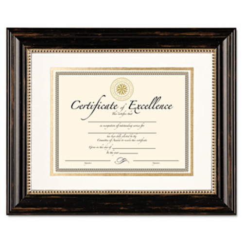 Dax N4100S3T Genova Document Frame with Mat  11 x 14  Plastic  Black