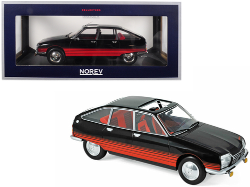 1978 Citroen GS \Basalte\" with Sunroof Open Black and Red Deco 1/18