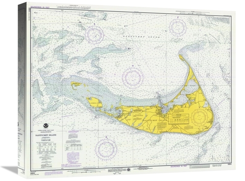 Global Gallery GCS-450526-22-142 22 in. Nautical Chart - Nantucket Isl