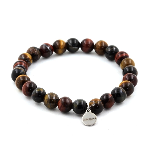 Multicolor Tiger's Eye Bracelet 8 mm Beads.