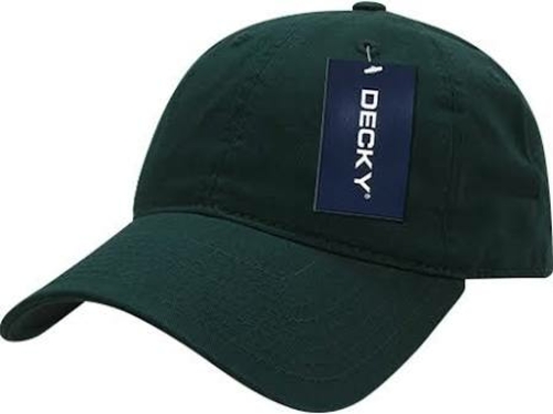 Decky 205-HUNTER Relaxed Washed Cotton Caps - Hunter Green