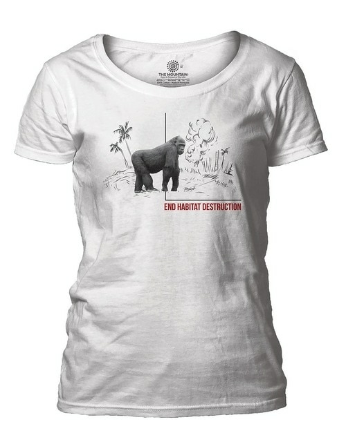 The Mountain 27557800002 Blank White Habitat Gorilla Ladies Scoop Neck