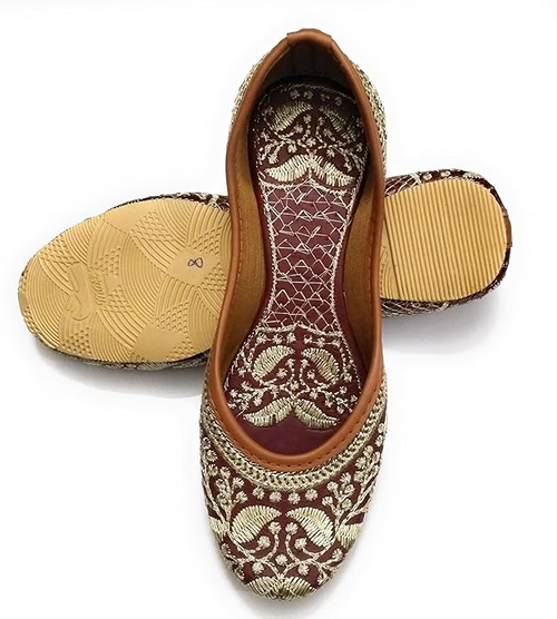Woman Embroidered Punjabi Mojari Jutti Juti for Women Shoe (Size-UK-6)