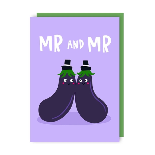 Mr and Mr gay Wedding LGBTQ+ Card (Pack of 6)