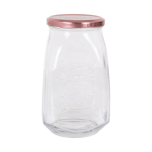 Transparent Glass Jar Tasty With lid