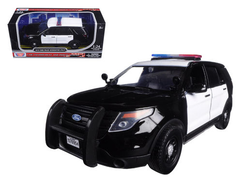 2015 Ford Police Interceptor Unmarked Black and White 1/24 Diecast