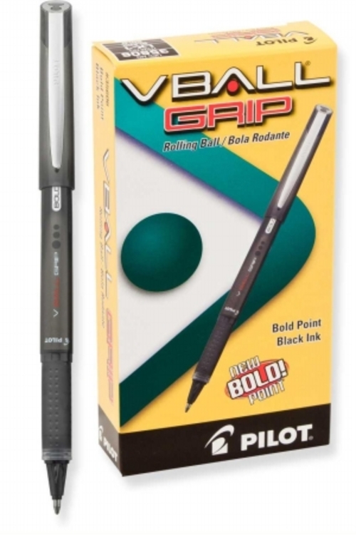 Pilot Corp. Of America 35470 VBall Grip Roller Ball Stick Pen; Liquid 