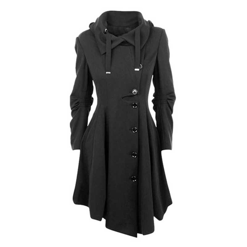  Plus Size 5XL Women Hooded Trench Coat Fall
