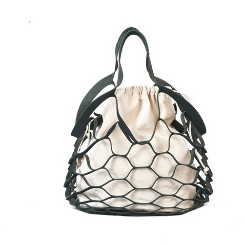 Women Leather Handbags Hollow Handed Bucket Bag