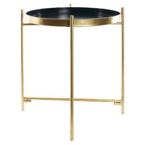 Side table DKD Home Decor Golden Metal Navy Blue (40 x 40 x 50 cm)