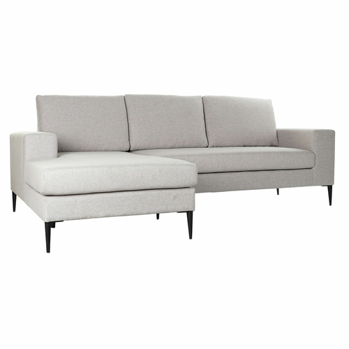 Chaise Longue Sofa DKD Home Decor Grey Polyester Metal (240 x 160 x 88