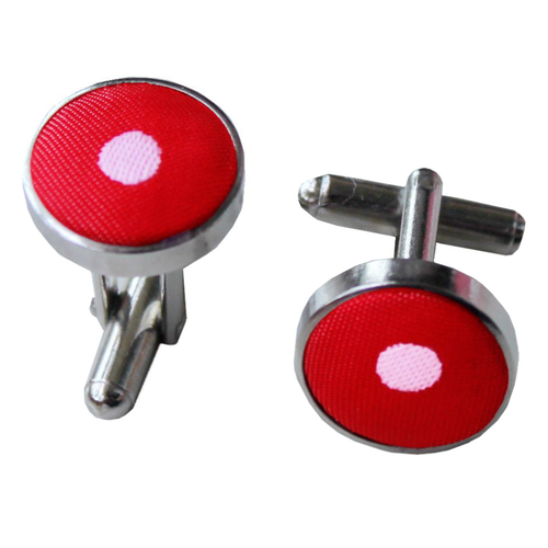 Polka Dot Cufflinks - Red