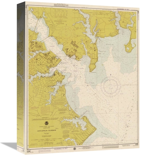 Global Gallery GCS-450538-16-142 16 in. Nautical Chart - Annapolis Har