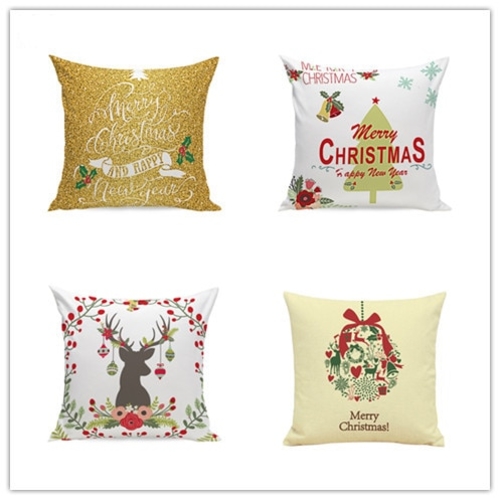 8 Styles 45*45cm Merry Christmas Deer Throw Pillow