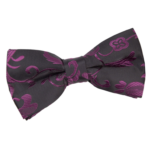 Passion Pre-Tied Bow Tie - Black & Purple