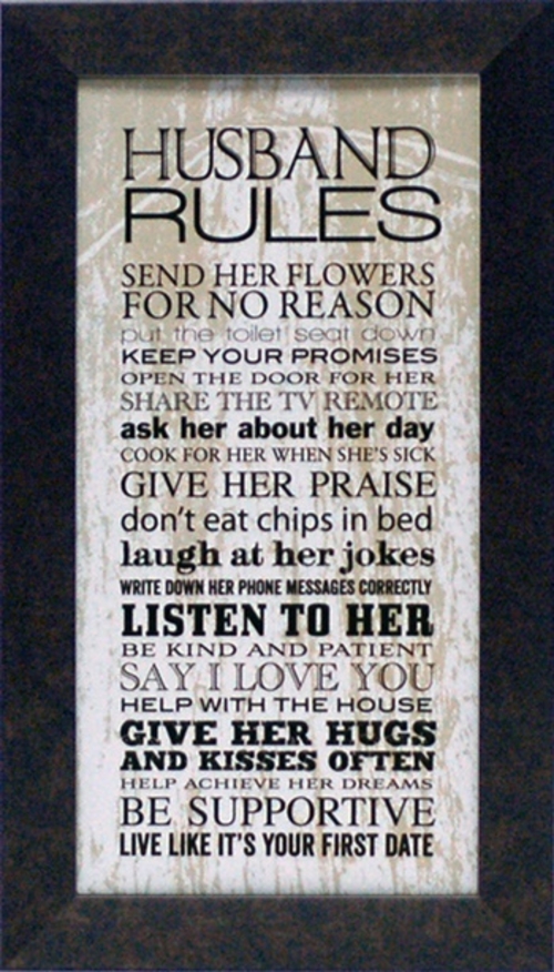 Artistic Reflections AR637 11 x 19 in. Husband Rules Inspirational Typ