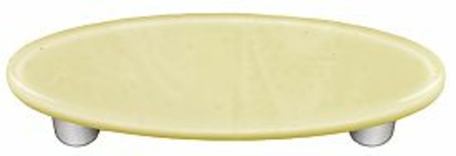 Hot Knobs HK1040-POA Marzipan Striker Oval Glass Cabinet Pull - Alumin