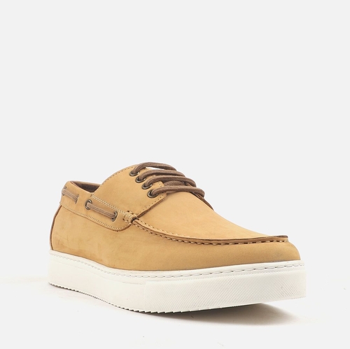 Men Lace-up Casual Loafer Shoes (Size-9) (Color-BEIGE)