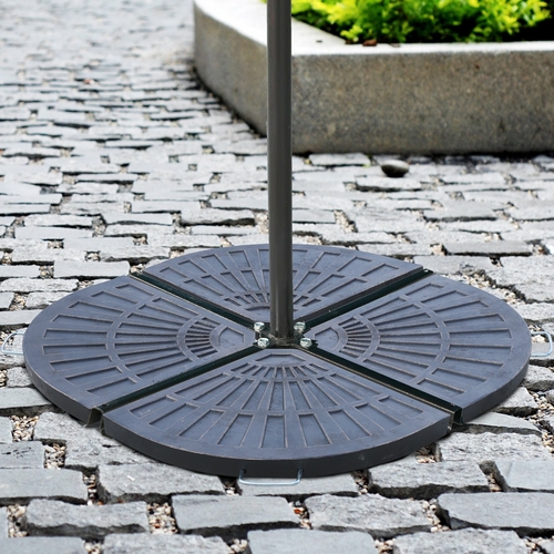 Outsunny 2PCs Portable Resin Umbrella Stand Flabelliform Umbrella Base